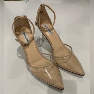 Steve Madden Nude and Clear Heels size 9